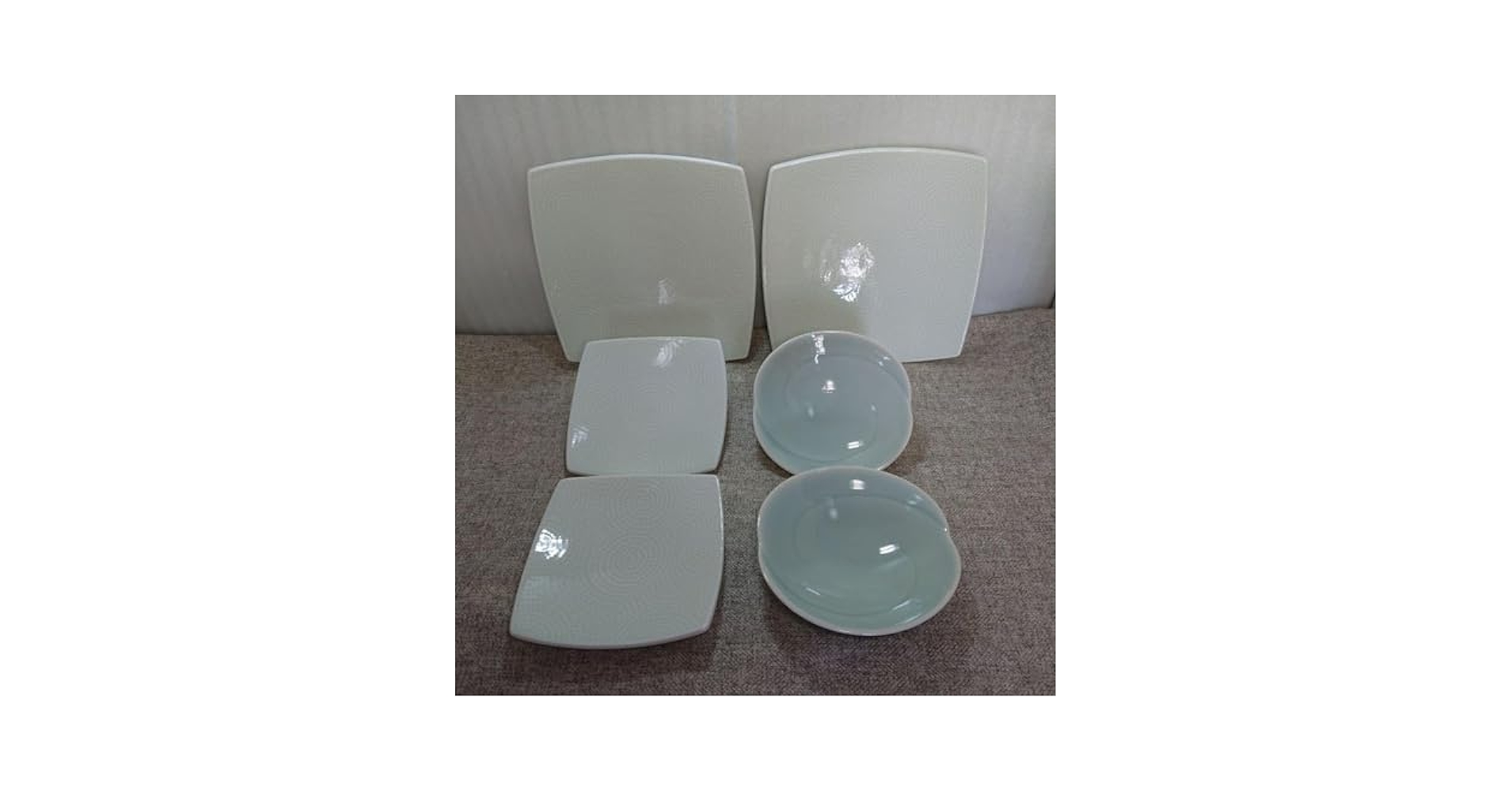 美品！ニッコー 江戸小紋 角皿 23cm 5枚組 美品！ニッコー 江戸小紋 角皿 23cm 5枚組